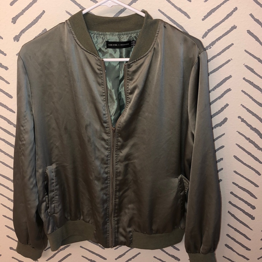 Carli Bybel x Missguided satin bomber